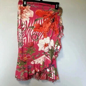 NWT Roberto Cavalli Y2K ruffle floral  skirt